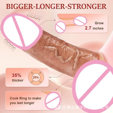 Remote-Controlled Realistic Vibrating Penis Sleeve – Soft Silicone Delay Extender for Men