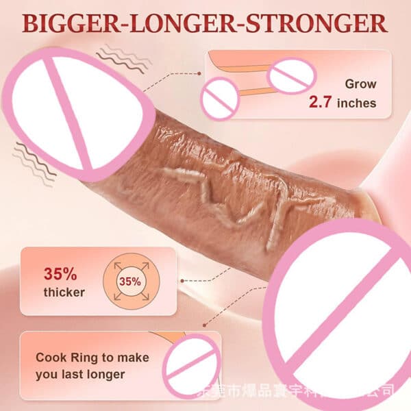 Remote-Controlled Realistic Vibrating Penis Sleeve – Soft Silicone Delay Extender for Men