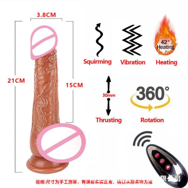 Realistic Electric Thrusting Silicone Dildo – Vibrating & Adjustable Female Vibrator for Ultimate Pleasure
