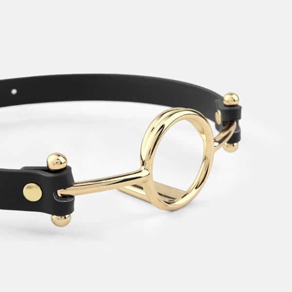 Locking BDSM Tongue Depressor Gag – Adjustable Mouth Restraint with Padlock for Oral Training & Submissive Play - Image 3
