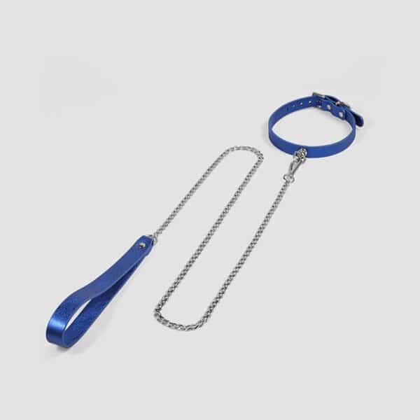 Premium Genuine Leather BDSM Collar with Leash – Adjustable K9 Restraint for Submissive Roleplay & Pet Play - Image 3