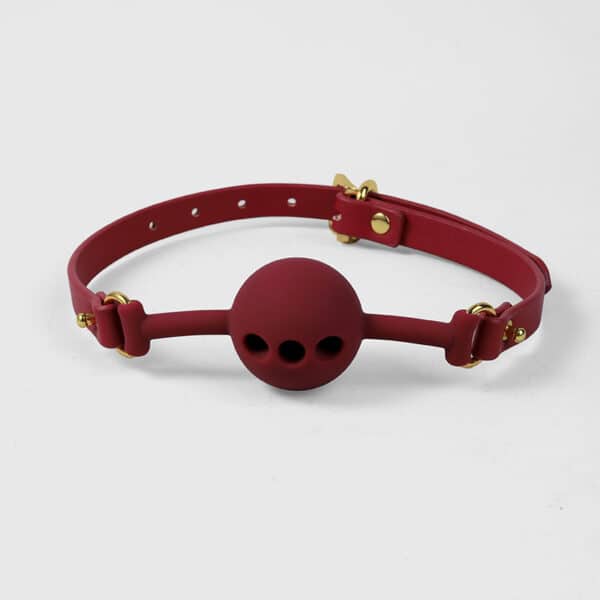 Breathable Silicone Gag Ball – Adjustable SM Bondage Mouth Gag for Sensory Play & Restraint Training - Image 3