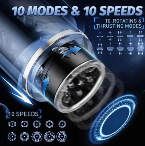 Bluetooth-Controlled Automatic Thrusting & Rotating Male Masturbator – Realistic Vagina Stroker for Intense Pleasure