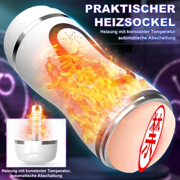 Slim Waist 2nd Gen Heated Dual-Entry Male Masturbator – Moaning & Vibrating Automatic Stroker for Intense Pleasure