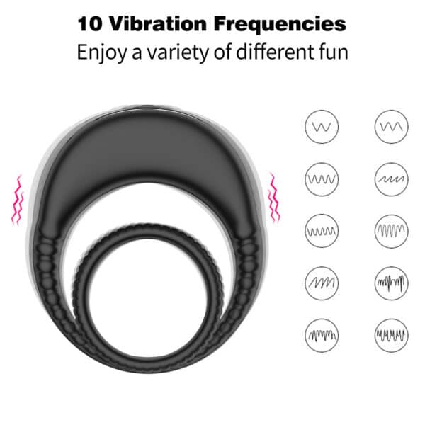 Rechargeable Vibrating Dual Cock Ring – Delay & Stamina Enhancer for Men with Powerful Double-Ring Design - Image 3