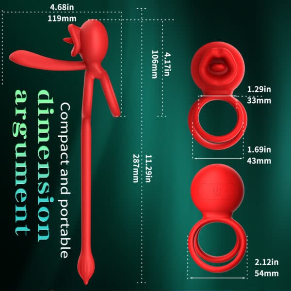Dragon Tongue APP-Controlled Vibrating Cock Ring – Tongue-Licking Silicone Delay Ring for Men and Couples - Image 3