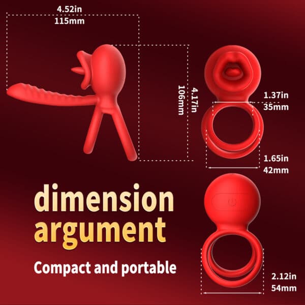 Woodpecker APP-Controlled Dragon Tongue Vibrating Cock Ring – Dual Stimulation Locking Ring for Couples' Shared Pleasure - Image 3