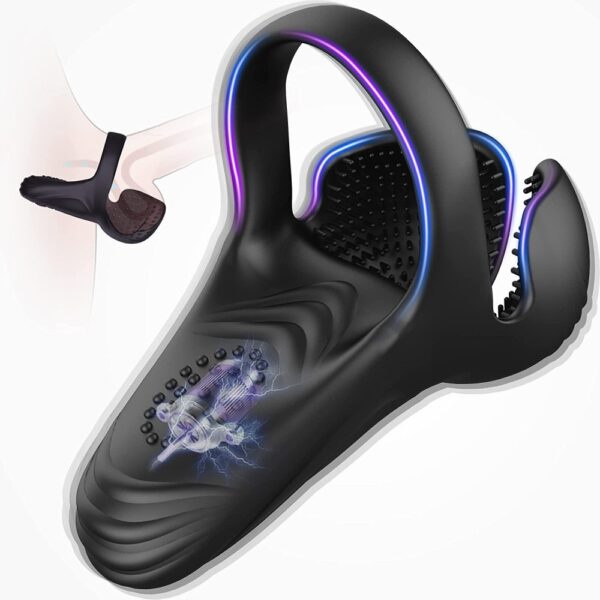 Perona Electric Vibrating Cock Ring – Rechargeable Delay Ring with Testicle Vibration for Male Endurance and Pleasure - Image 3