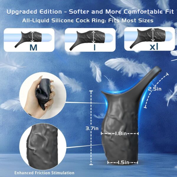 Wolf Battle Vibration Locking Cock Ring – Male Performance Trainer & Couples' Shared Stimulation for Delay and Pleasure - Image 3