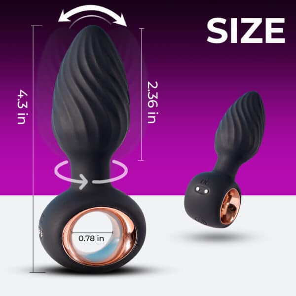 Remote-Control Rotating & Thrusting Anal Plug Massager for Men & Women | Aisila Series - Image 3