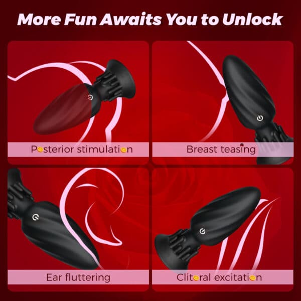App-Controlled Rotating Vibrating Anal Plug with Bulb Base | Interactive Toy for Men & Women - Image 3