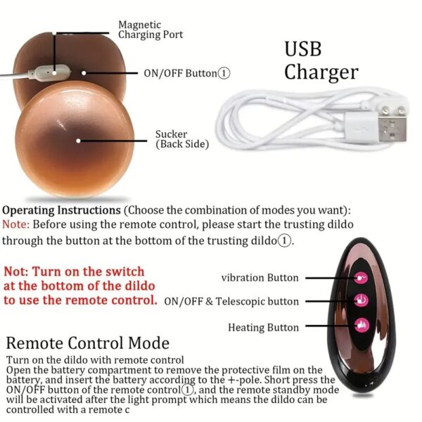 Heated Thrusting & Rotating Dildo – Realistic Vibrator for Women with Telescopic Motion - Image 5