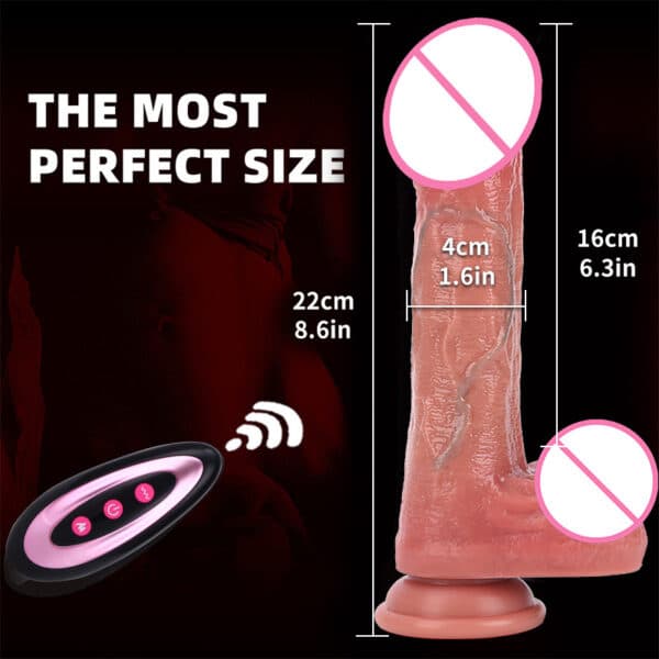 Electric Thrusting Realistic Dildo – Soft Silicone Telescopic Vibrator Machine for Women - Image 4