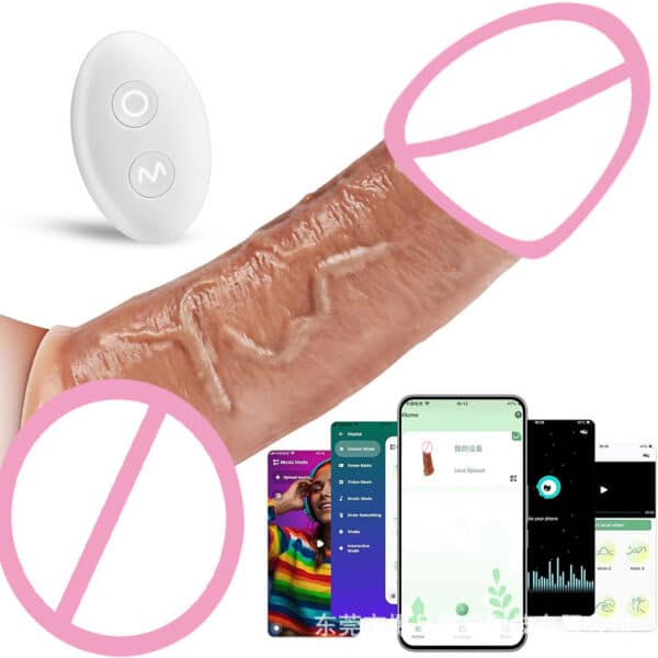 Remote-Controlled Realistic Vibrating Penis Sleeve – Soft Silicone Delay Extender for Men - Image 3