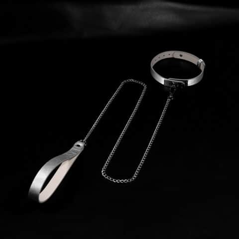Premium Genuine Leather BDSM Collar – Adjustable K9 Slave Neck Restraint with D-Ring for Leash Play & Submission