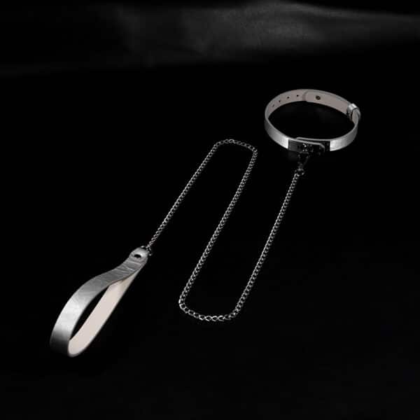 Premium Genuine Leather BDSM Collar – Adjustable K9 Slave Neck Restraint with D-Ring for Leash Play & Submission