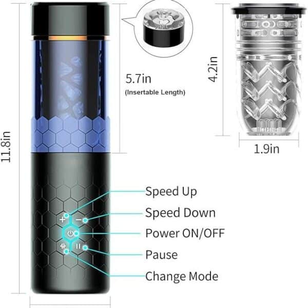 Bluetooth-Controlled Automatic Thrusting & Rotating Male Masturbator – Realistic Vagina Stroker for Intense Pleasure - Image 3