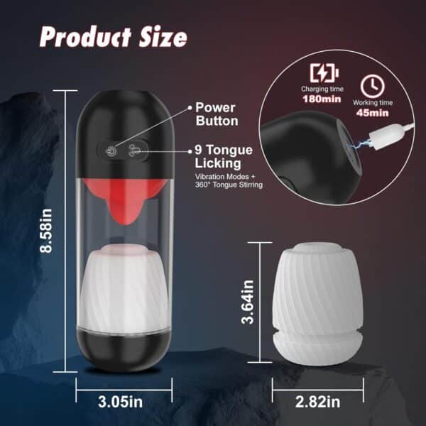 App-Controlled Rotating Tongue & Multi-Frequency Licking Male Masturbator – Realistic Stimulation for Men - Image 3