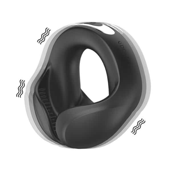 Vibrating Silicone Testicle Cock Ring – Rechargeable Delay Ring for Men with Intense Stimulation - Image 4