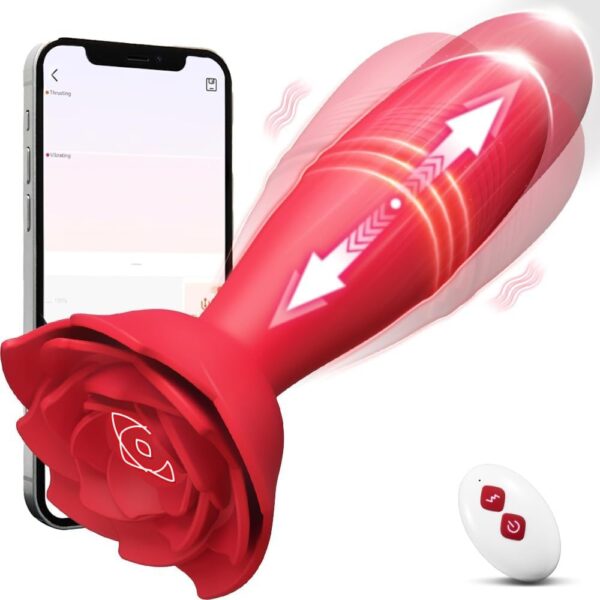Adjustable Vibrating Anal Plug with Remote & App Control | Interactive Thrusting Massager for Women - Image 4