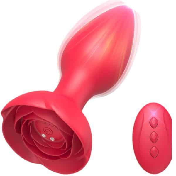 Rose 3-Button Wireless Remote Vibrating Anal Plug | Unisex Prostate & Anal Massager - Image 4