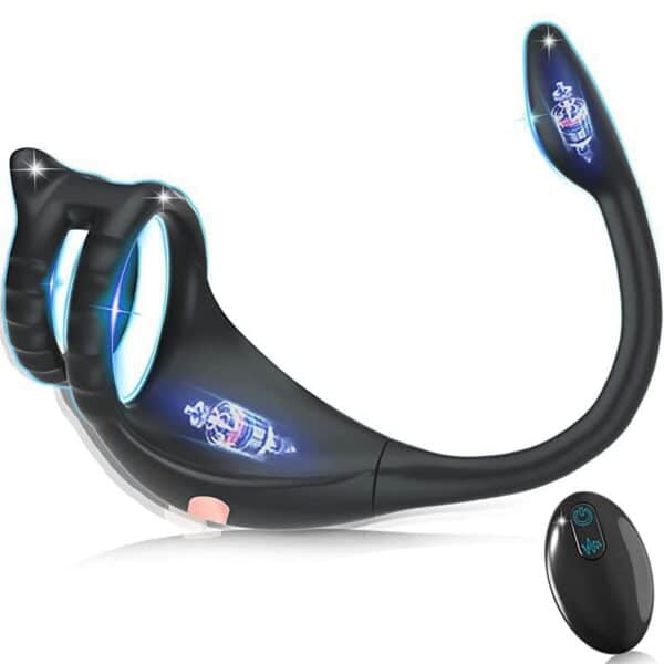 Aiya Dual-Ring Prostate Massager & Edging Cock Ring with App & Wireless Remote Control | Vibrating Anal Plug for Men - Image 4