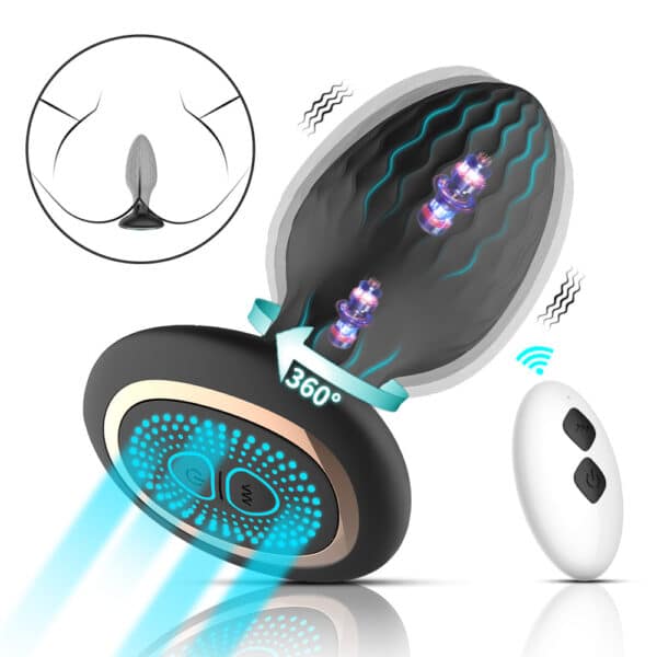Waterwave Light-Up Inflatable Anal Plug | Rotating Self-Inflating Prostate Massager for Men & Unisex Anal Stimulation - Image 4