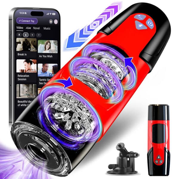 App-Controlled Rotating & Thrusting Male Masturbator – Smart Penis Training Stroker for Men - Image 4